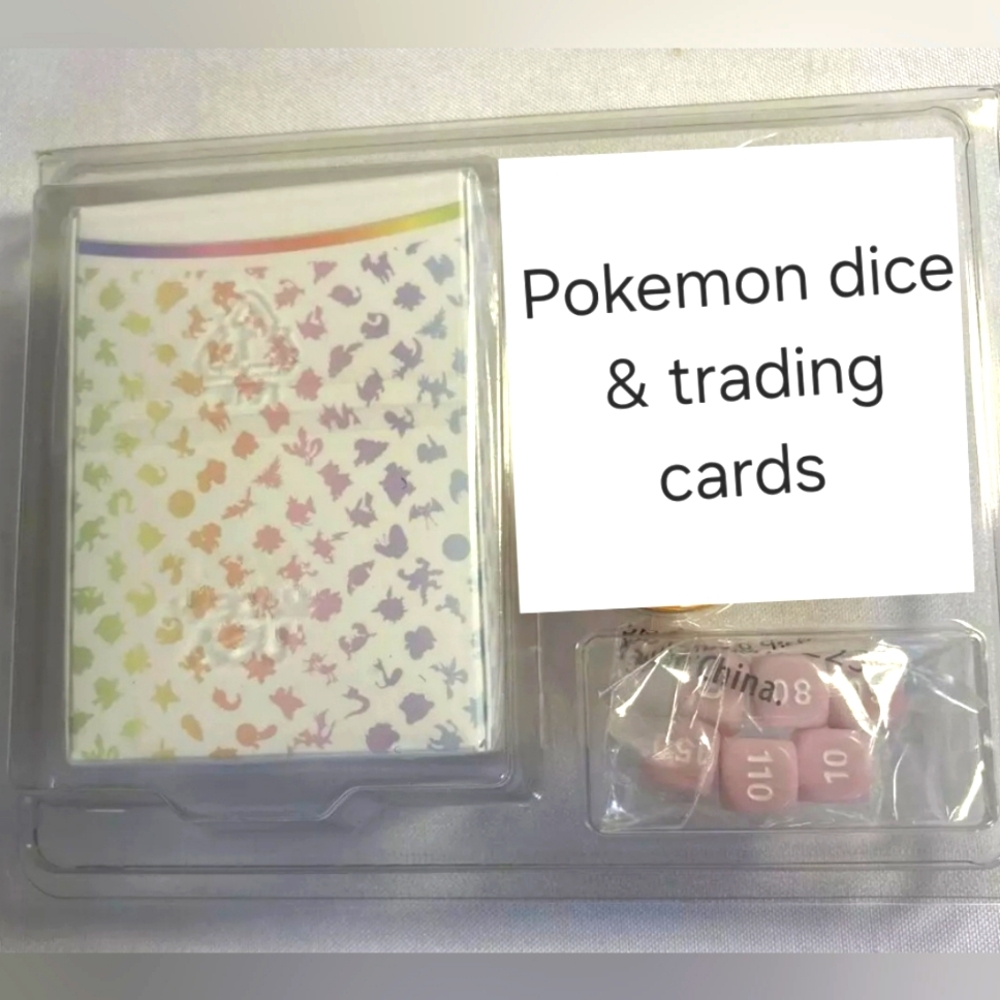 Pokemon Trading Card Game Set with Dice - Rainbow Pattern Collection